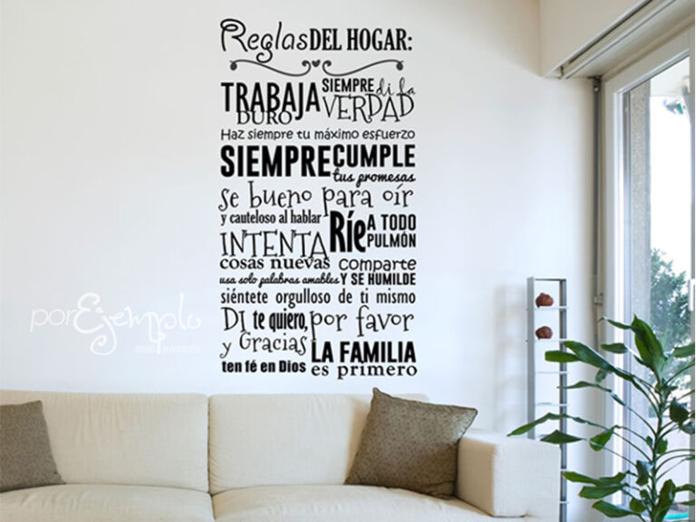 Vinilo Decorativo Reglas Del Hogar (1)