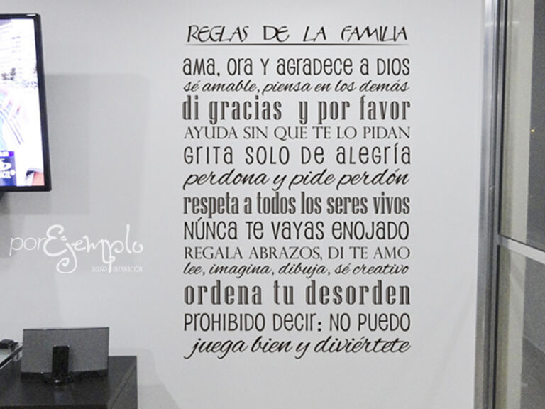 Vinilo DecorativoReglas de la Familia (1)