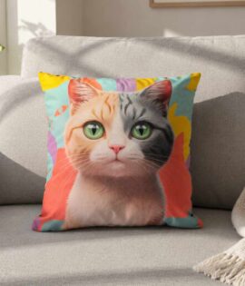 Cojín Gato Gris - Con Relleno